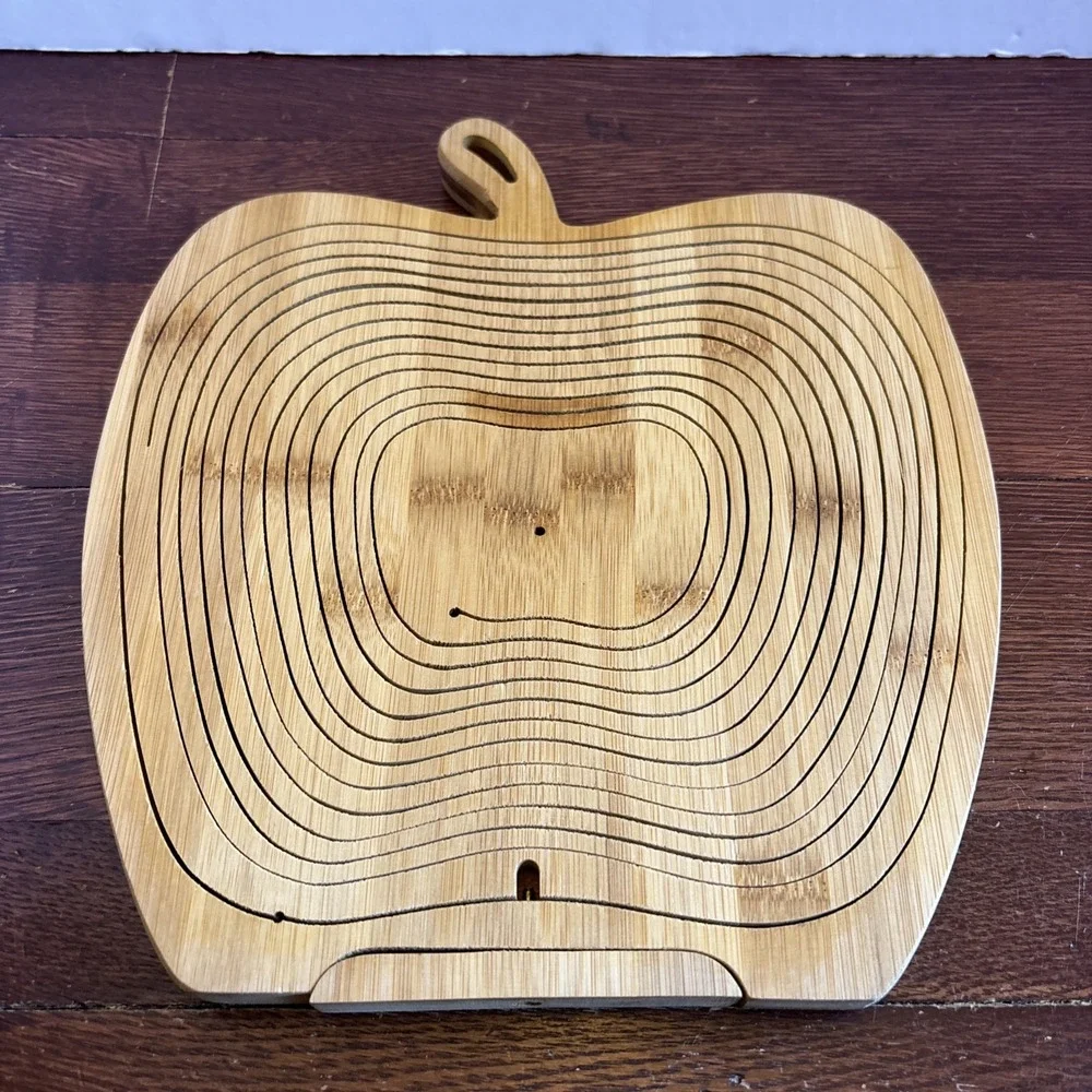 Bonnie  & Pop‎ NY Wood  Collapsible Apple Folding Fruit Basket Folds Flat